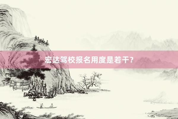 宏达驾校报名用度是若干？